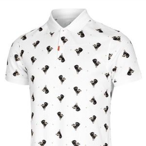 Nike Men's Printed Slim-Fit Tennis Polo DQ4577 100 Shirt White